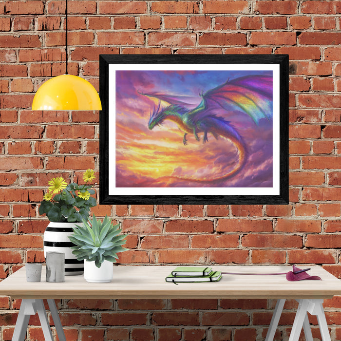 Soaring Above A Vibrant Sunset Sky
