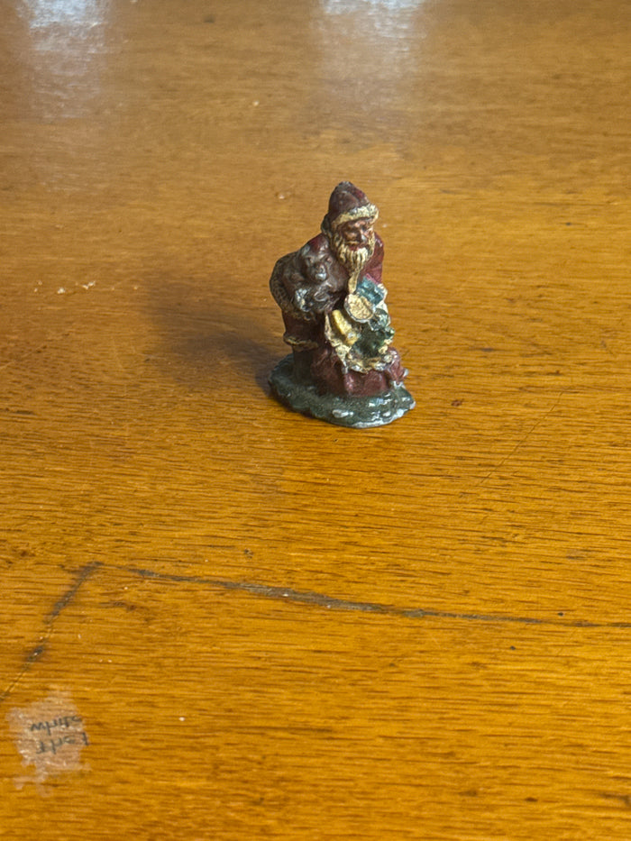 Solid Lead Santa Claus with Toys Statue