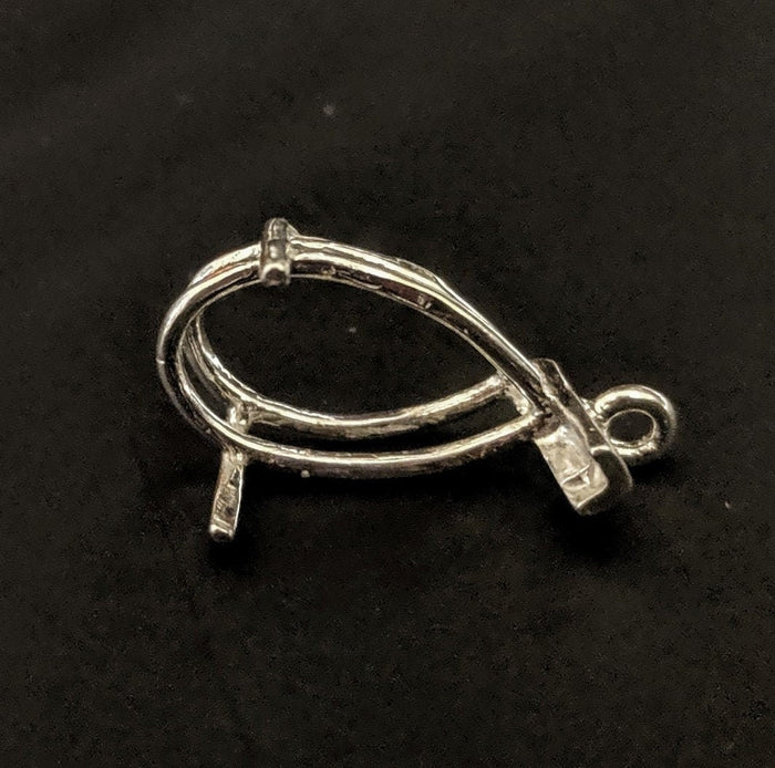 Solid Sterling Silver or 14k Gold 6x4-15x10mm Pear Shape Vee Wire Dangle Pendant or Earrings Setting, 166-065/146-065