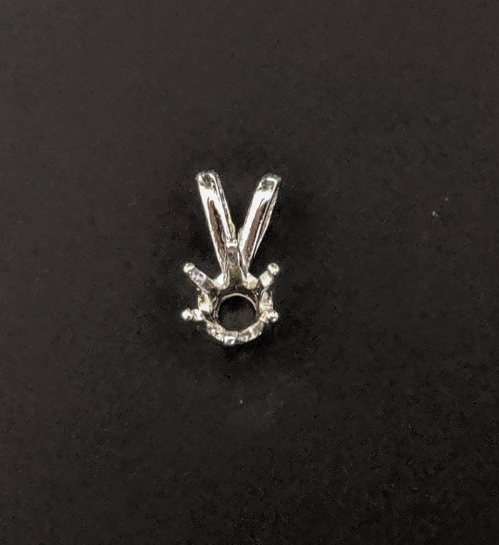 Solid Sterling Silver or 14kt Gold 3mm-9mm Round 6 Prong Pendant Setting, New, Made in USA 161-116/141-116