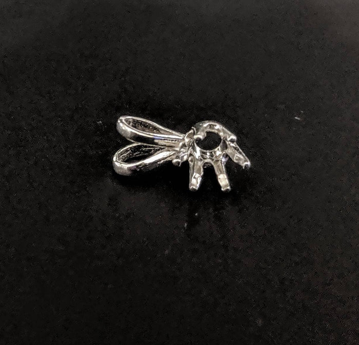 Solid Sterling Silver or 14kt Gold 3mm-9mm Round 6 Prong Pendant Setting, New, Made in USA 161-116/141-116