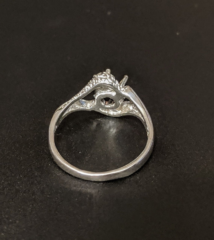 Solid Sterling Silver or 14kt Gold 4-6mm Round Textured Semi-Swirl Pre-Notched Blank Ring Size 6-8 setting 163-260/143-260