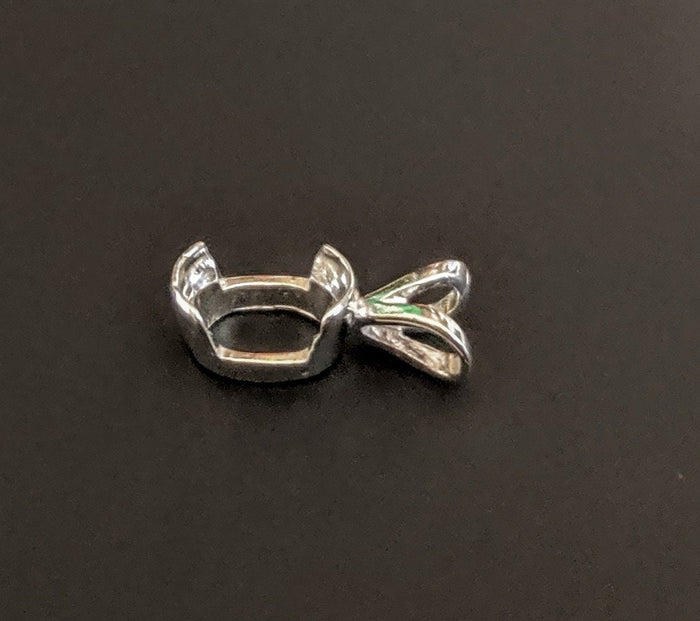 Solid Sterling Silver or 14kt Gold 7x5-10x8mm Oval Plate Style Pendant Setting, New, Made in USA 161-505/141-505