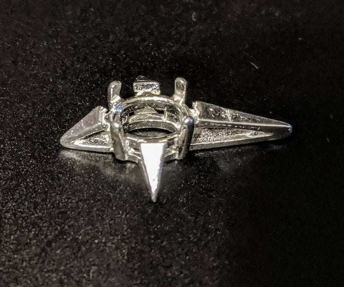 Solid Sterling Silver or 14kt Gold 8x6 Oval Cross Cab (Cabochon) Pendant, New, Made in USA 161-765/141-765