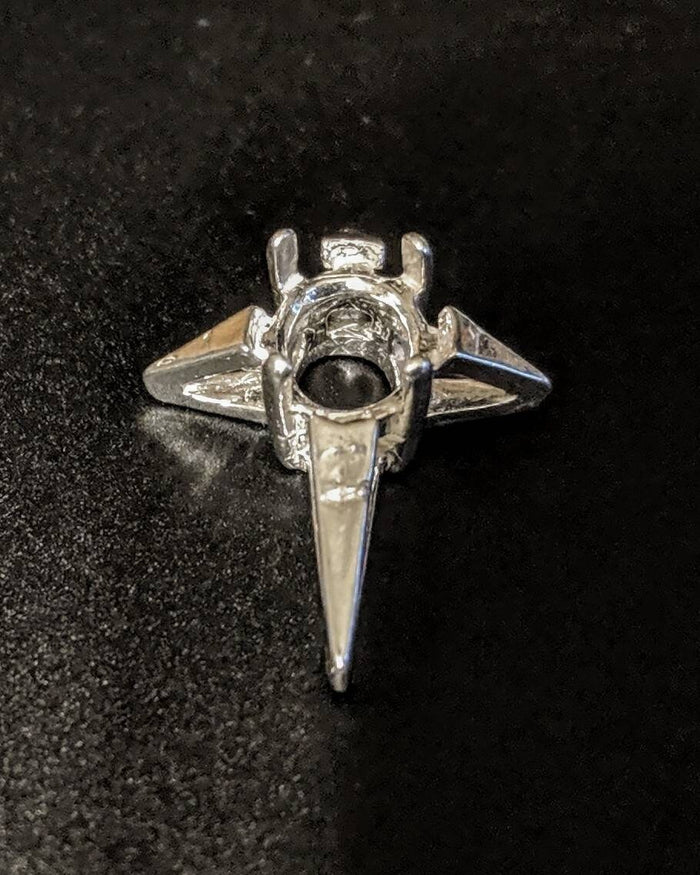 Solid Sterling Silver or 14kt Gold 8x6 Oval Cross Cab (Cabochon) Pendant, New, Made in USA 161-765/141-765