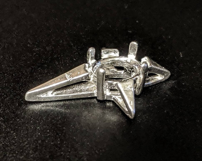 Solid Sterling Silver or 14kt Gold 8x6 Oval Cross Cab (Cabochon) Pendant, New, Made in USA 161-765/141-765
