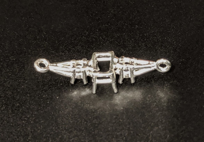 Solid Sterling Silver or 14kt Gold Accented Bracelet Link for 7x5-10x8 Emerald Cut, DIY Bracelet, Custom made, DIY Jewelry, 167-821/147-821