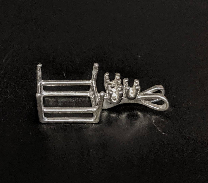 Solid Sterling Silver or 14kt White or Yellow Gold 6x4-14x10 Emerald Cut Pendant Setting with Accents, New, Made in USA 161-023/141-023