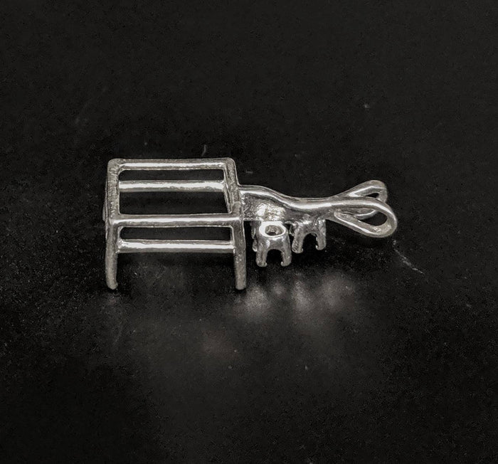 Solid Sterling Silver or 14kt White or Yellow Gold 6x4-14x10 Emerald Cut Pendant Setting with Accents, New, Made in USA 161-023/141-023