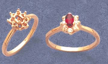 Solid Sterling Silver or 14kt White or Yellow Gold Marquise Cluster Style Pre-Notched Blank Ring Size 5-8 shank setting 163-531/143-531