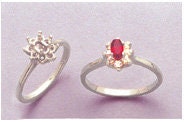 Solid Sterling Silver or 14kt White or Yellow Gold Marquise Cluster Style Pre-Notched Blank Ring Size 5-8 shank setting 163-531/143-531