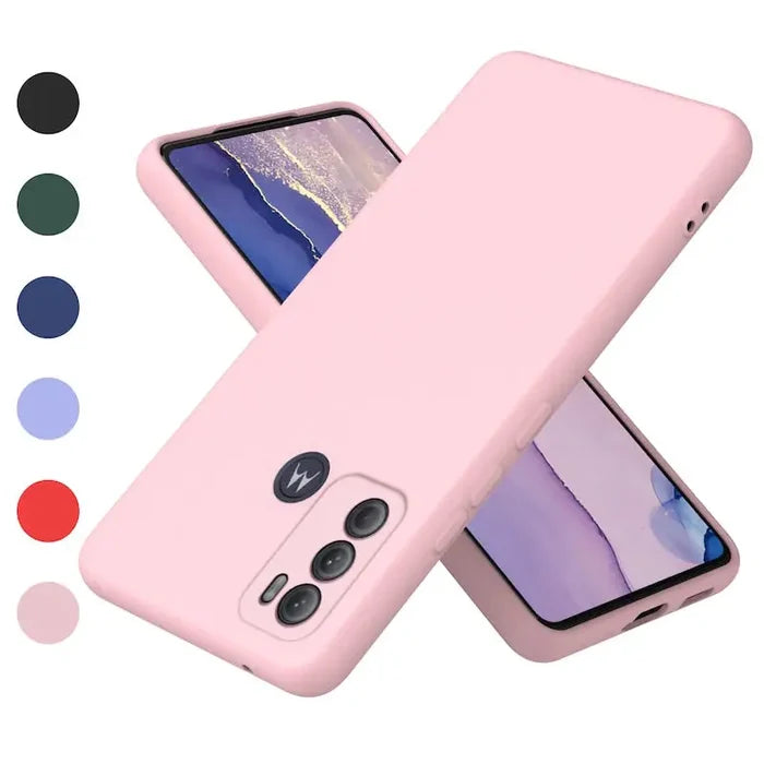 the back of a pink case with a circular design