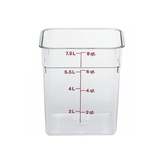 Square Space Saving Food Container Polycarbonate 7.6 Ltr