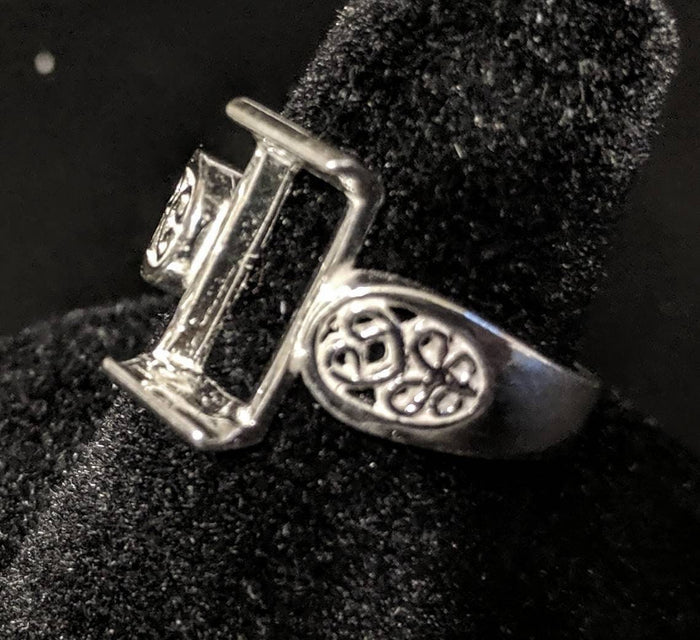 Sterling Silver or Solid 14kt Gold 11mm Tourmaline Cut Pre-Notched Blank Filigree Ring Size 7 setting 163-478/143-478