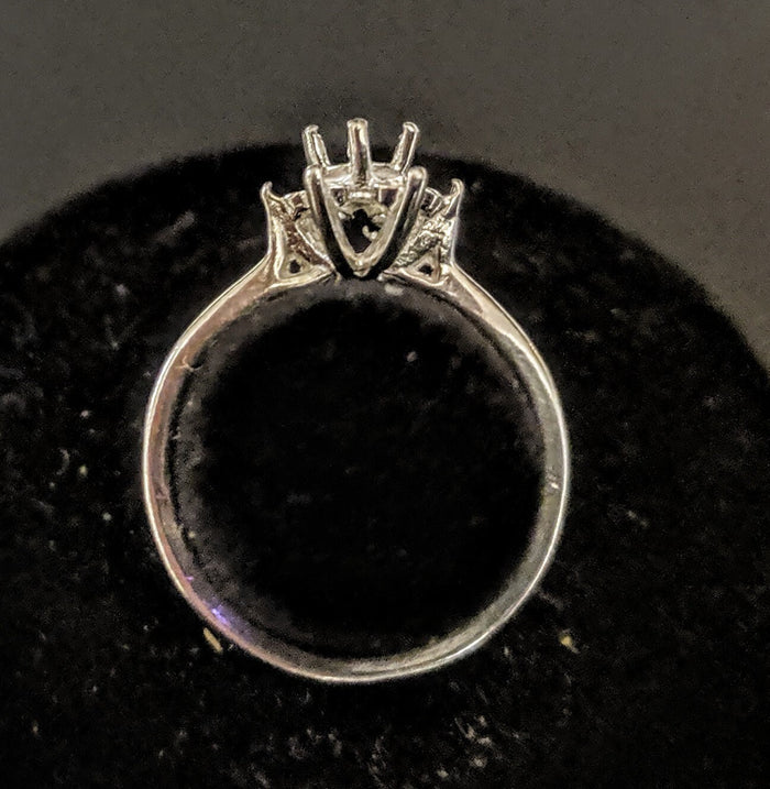 Sterling Silver or Solid 14kt Gold Multi Stone Round Cluster Dinner Pre-Notched Blank Ring Size 5-8 setting 163-544/143-544