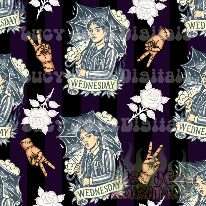 Striped Wed , white roses Seamless File
