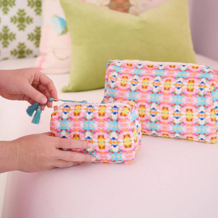 Sumner Pink Large Cosmetic Bag by Laura Park: Large