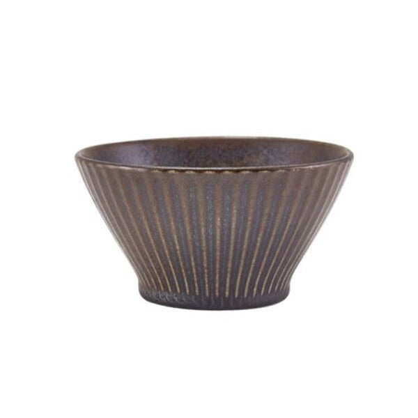 Terra Porcelain Fluted Conical Bowl 11.5cm Black (Box Of 6)