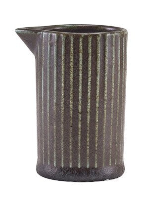 Terra Porcelain Fluted Jug 10cl/3.5oz Black (Box Of 12)