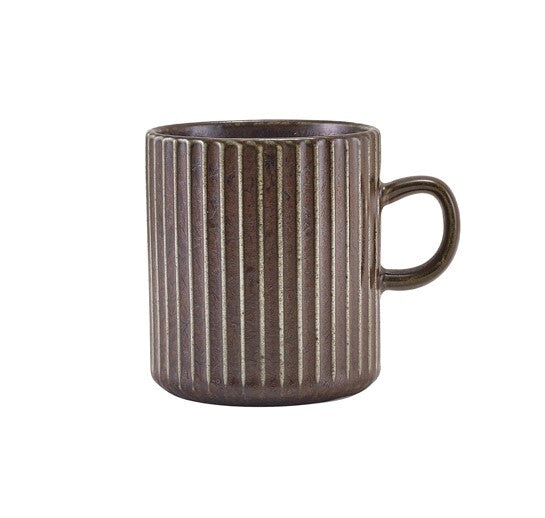 Terra Porcelain Fluted Mug 32cl/11.25oz Black (Box Of 6)