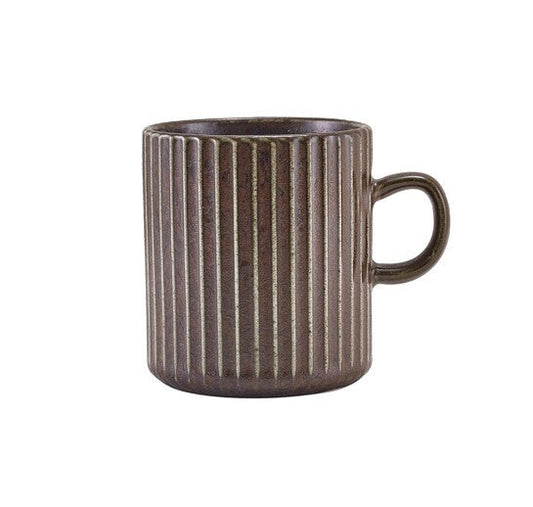 Terra Porcelain Fluted Mug 32cl/11.25oz Black (Box Of 6)