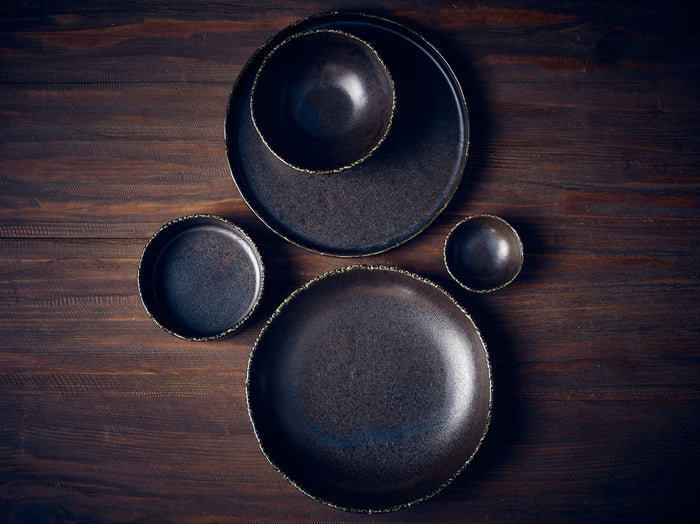 Terra Porcelain Roko Cinder Black Presentation Plate 28cm (Box of 4)