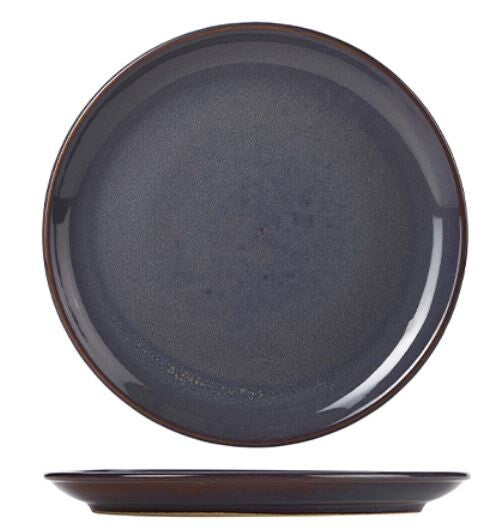 Terra Stoneware Rustic Blue Coupe Plate 24cm (Box Of 6)