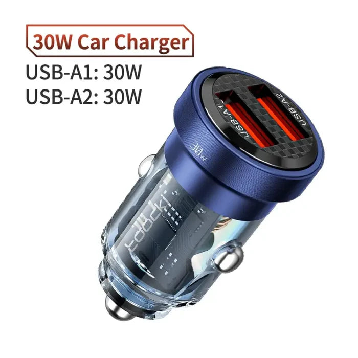 30W Dual USB A Blue