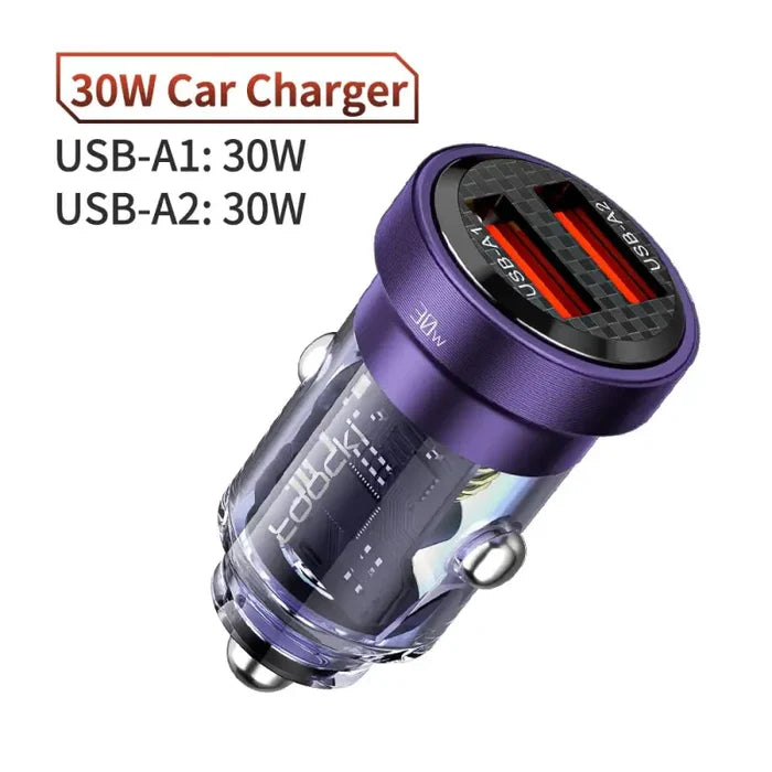 30W Dual USBA Purple