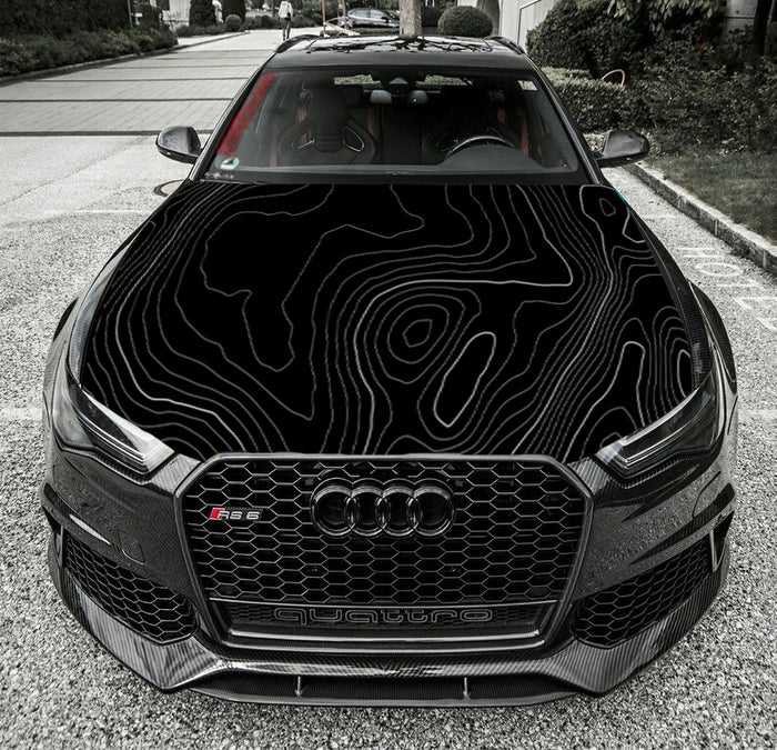 Topography Custom Hood Wrap Vinyl Graphic Decal Sticker Wrap Car or Truck
