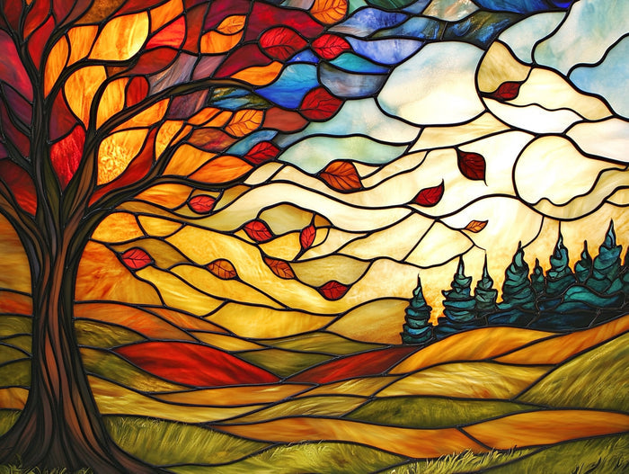 Trees Bending Vibrant Sky