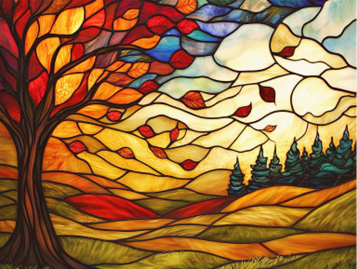 Trees Bending Vibrant Sky