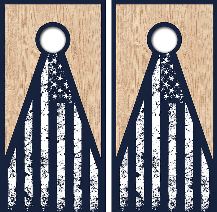 Triangle American Flag Cornhole Design