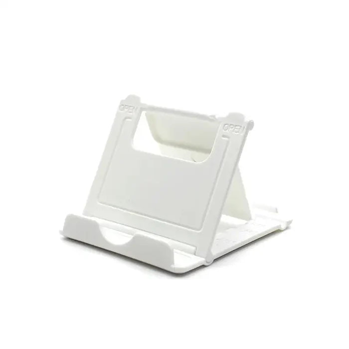 there is a white stand with a white plastic holder on it