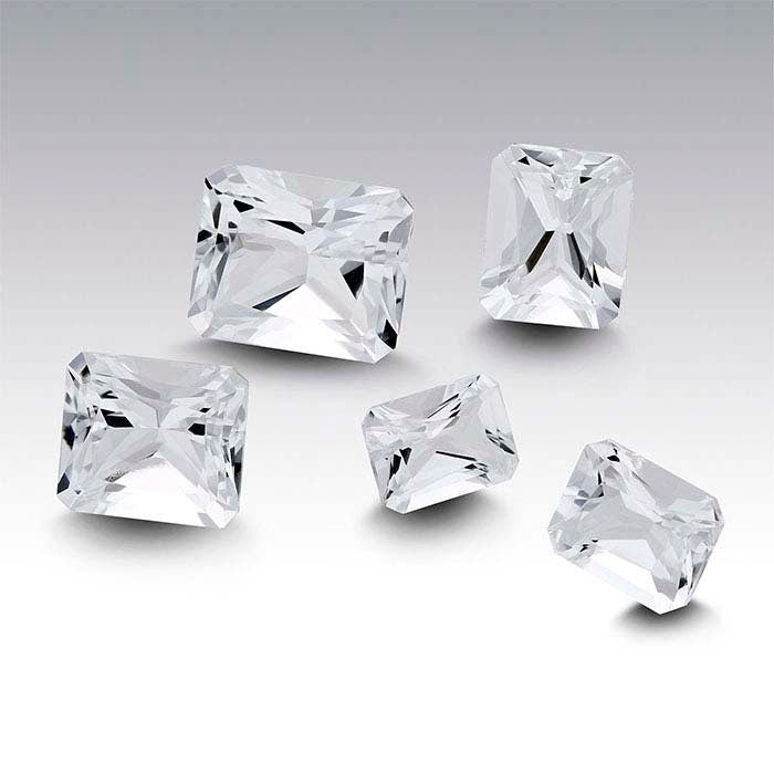 USA, Natural Genuine Arkansas Ice Quartz, White Clear Crystal Quartz, 8x6 to 12X10 Radiant Cut, VVS, Loose Stone, Mined and Cut in USA