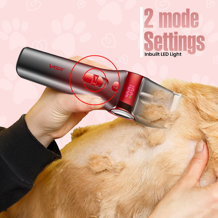 VGR V-225 Professional Pet Trimmer, Red