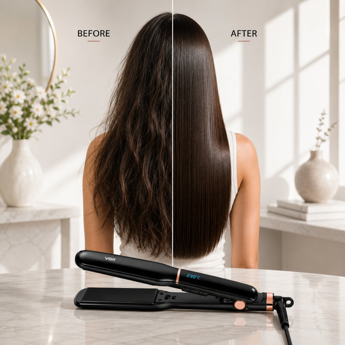 VGR V-519 Professional Hair Straightener For Women with 450°F Max Heat, 38mm Ceramic Plates, Black