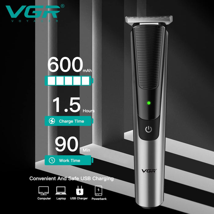 VGR V-926 Professional Hair Trimmer 90 minutes runtime with T Blade and LED Indicator - vgrofficial.in