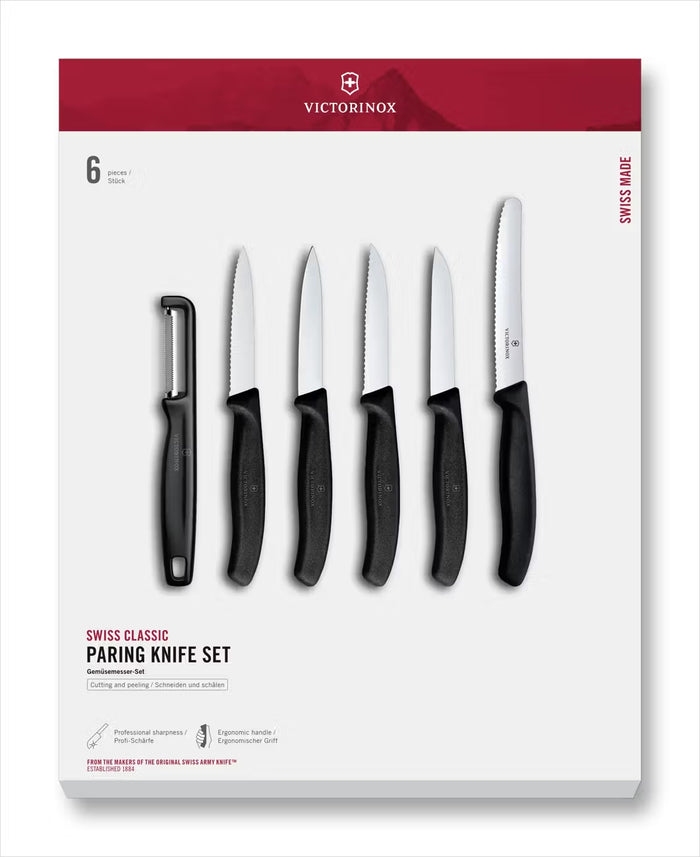 Victorinox Plastic Handle Set Of 5 Parers & 1 Peeler