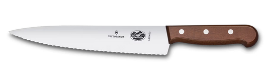 Victorinox Wooden Handle Cooks Knife Serrated 22cm