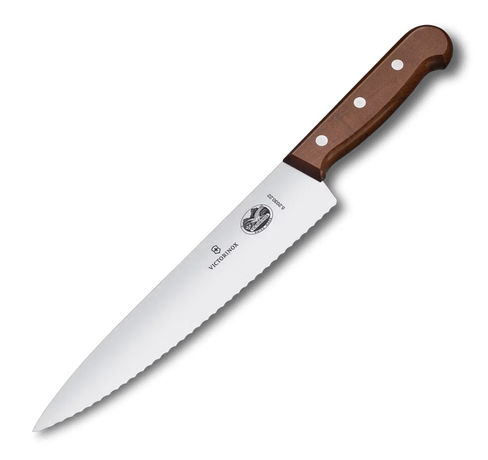 Victorinox Wooden Handle Cooks Knife Serrated 22cm