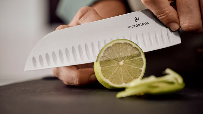 Victorinox Wooden Handle Santoku Knife Fluted 17cm