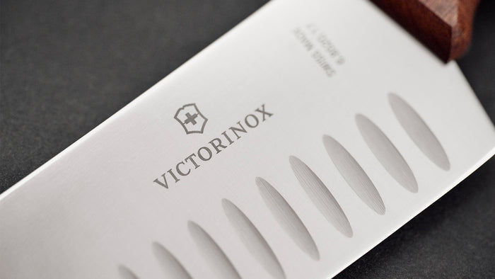 Victorinox Wooden Handle Santoku Knife Fluted 17cm