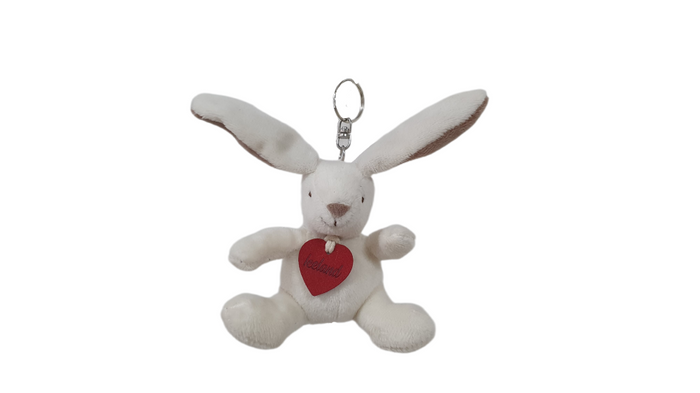 White Bunny Keyring 9 cm - Plush Toys