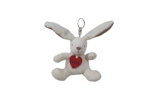 White Bunny Keyring 9 cm - Plush Toys