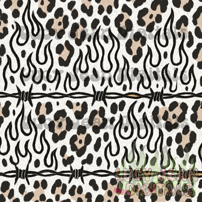 White Cheetah Barbed Wire Seamless File