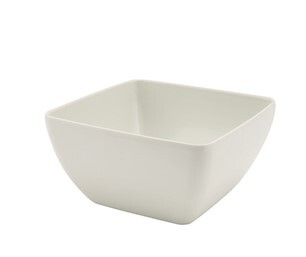 White Melamine Curved Square Bowl 15cm