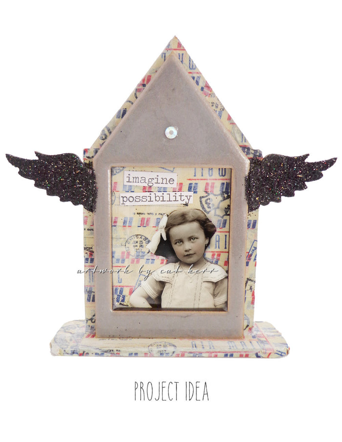Winged House Trio - paperwhimsy