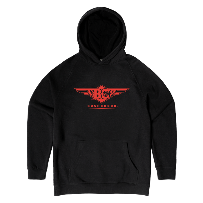 Wings Hoodie Black Hoodie Bush Chook