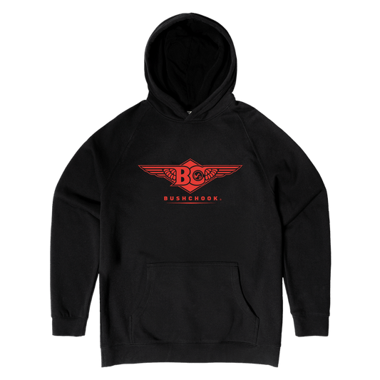 Wings Hoodie Black Hoodie Bush Chook